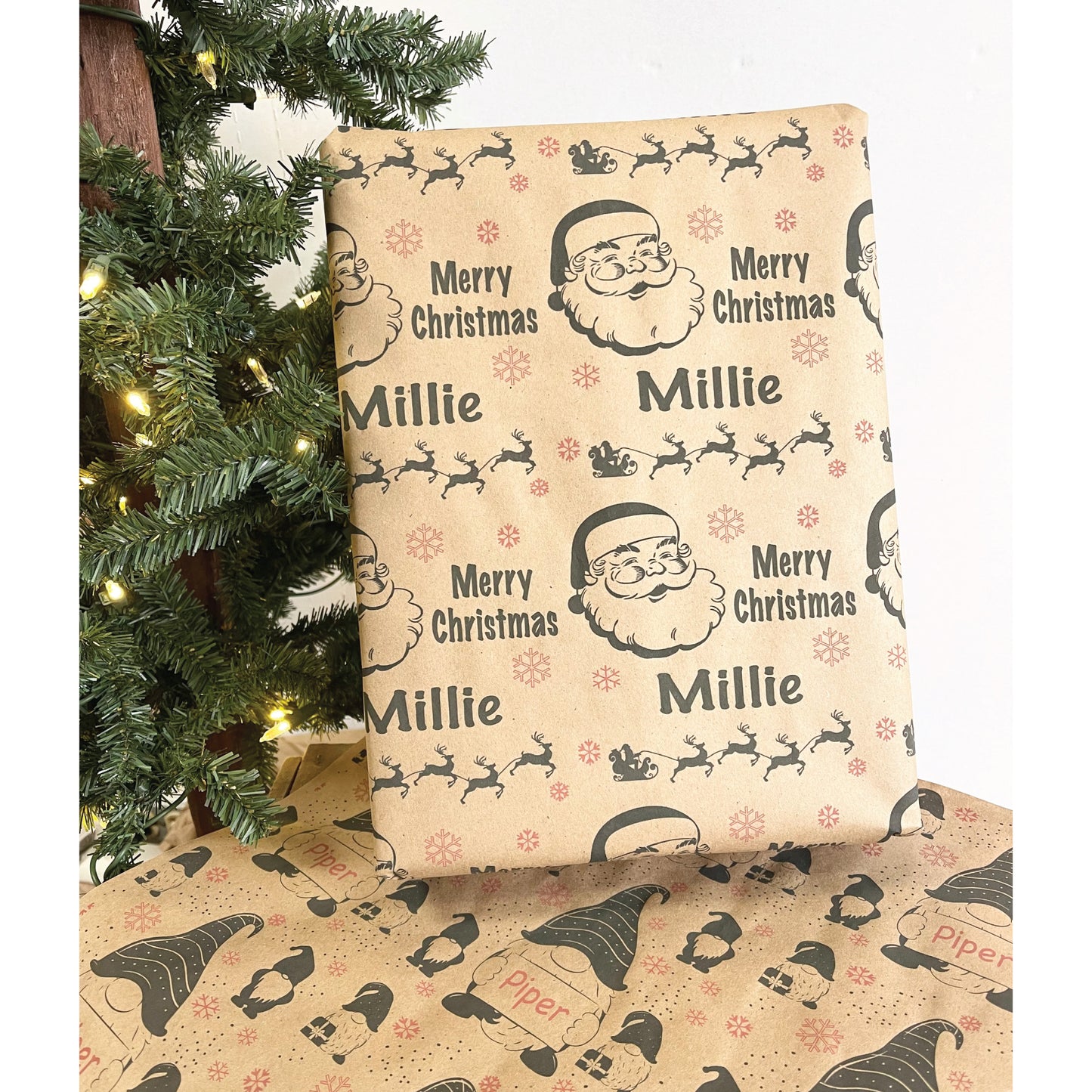 Personalized Holiday Wrapping Paper | Santa