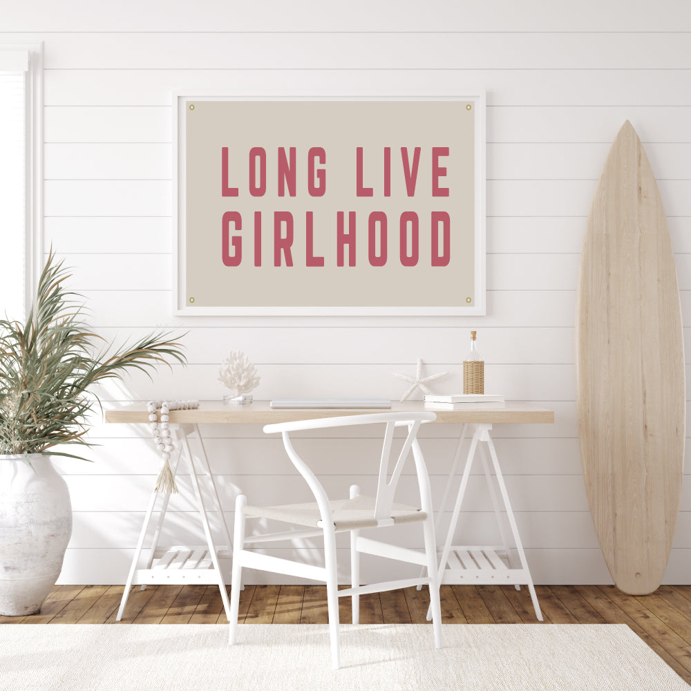 Long Live Girlhood | Natural Canvas Tapestry