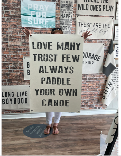 Paddle Your Own Canoe | Natural Canvas Wall Hanging