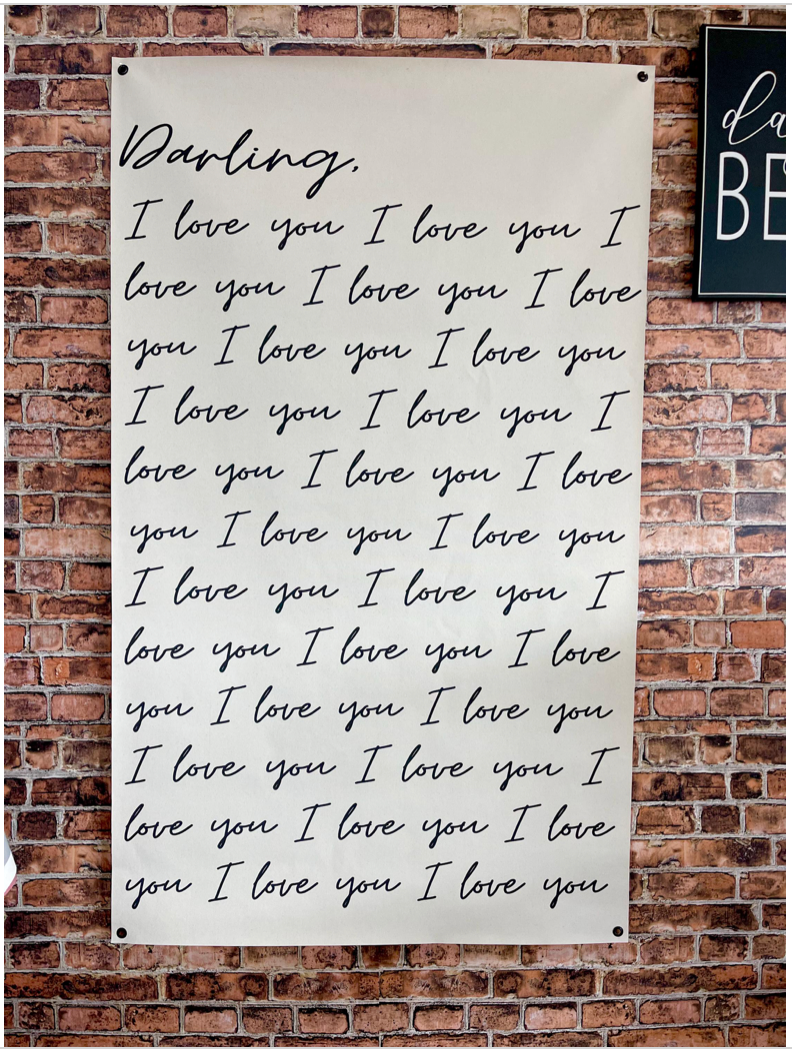 Darling, I Love You | Natural Canvas Wall Hanging