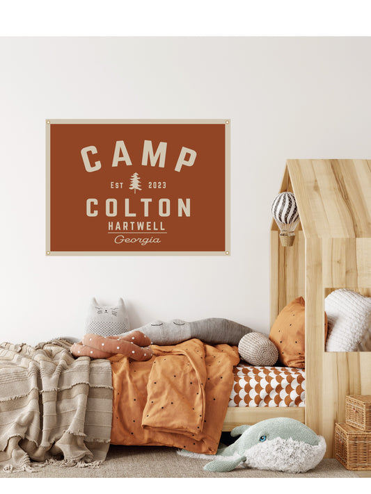 Camp Life Custom Canvas Banner Flag