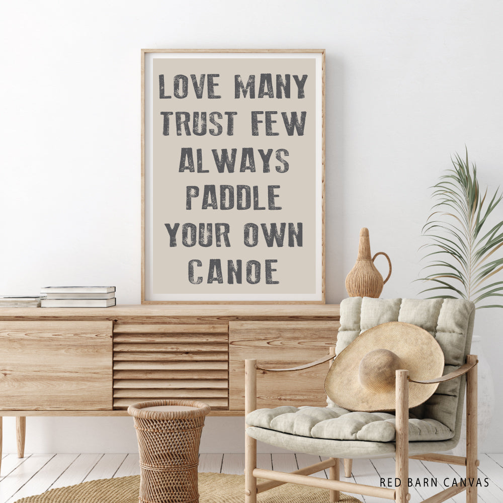 Paddle Your Own Canoe | Natural Canvas Wall Hanging