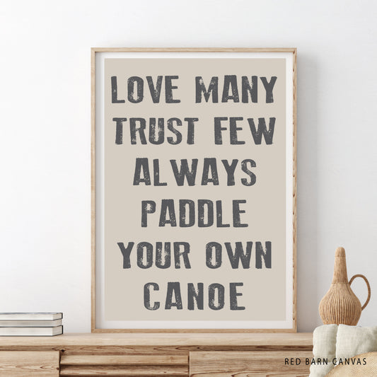 Paddle Your Own Canoe | Natural Canvas Wall Hanging