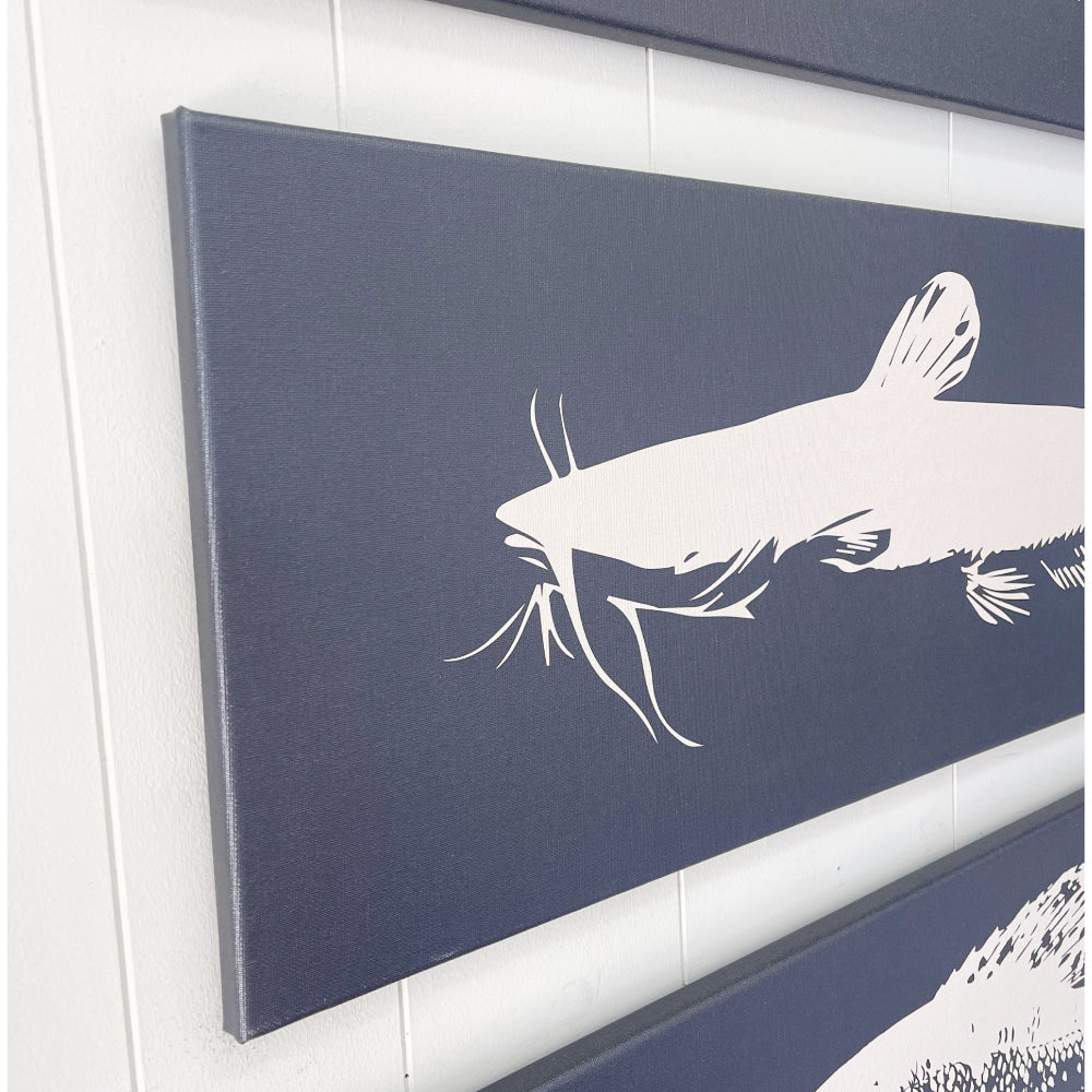 Freshwater Fish Wall Art – Set of 5 | 12"x36" Gallery Wrapped Canvas Prints