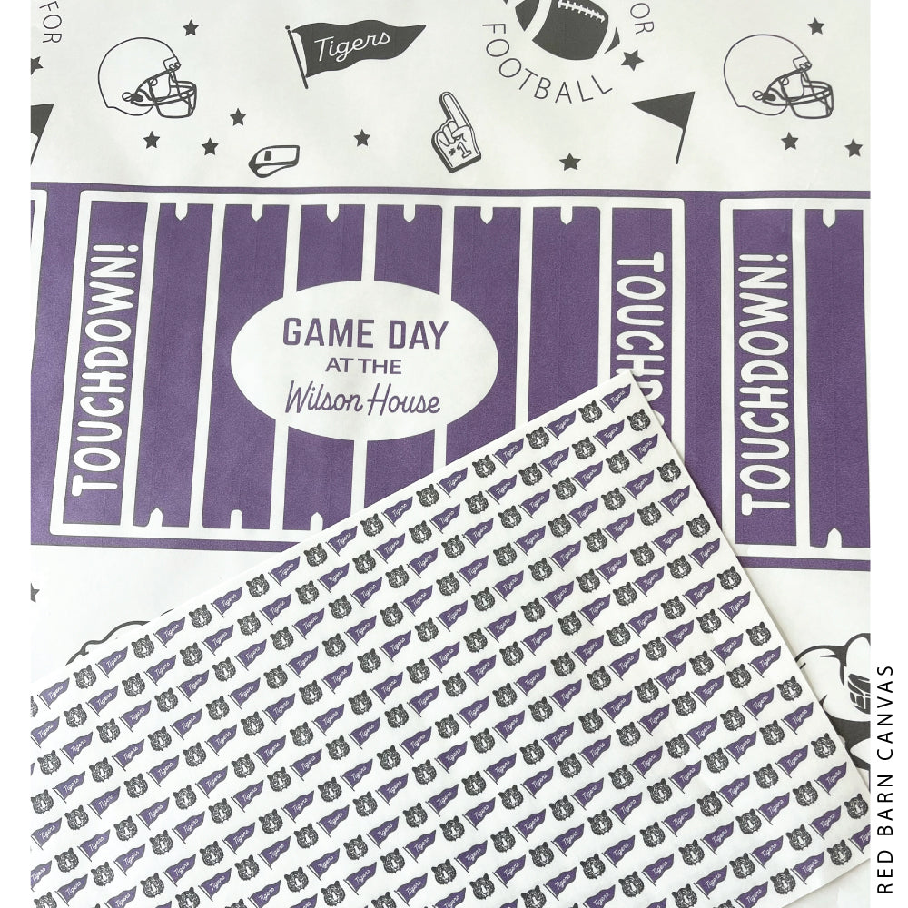 Custom Game Day Paper Placemats – Set of 25 | Food-Safe | Choose Your Mascot & Color