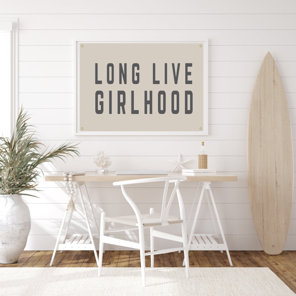 Long Live Girlhood | Natural Canvas Tapestry