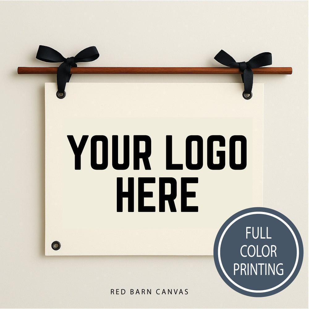 Custom Canvas Business Sign with logo