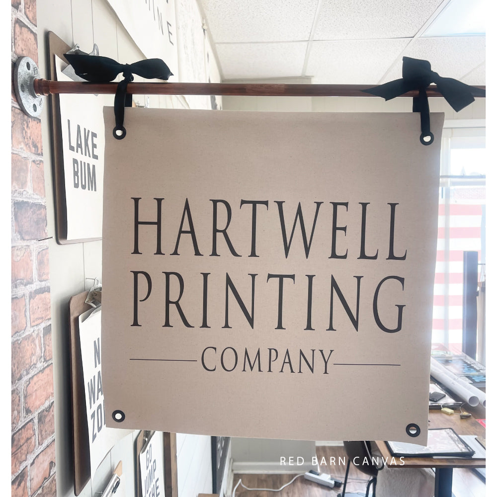Custom Canvas Business Sign with logo