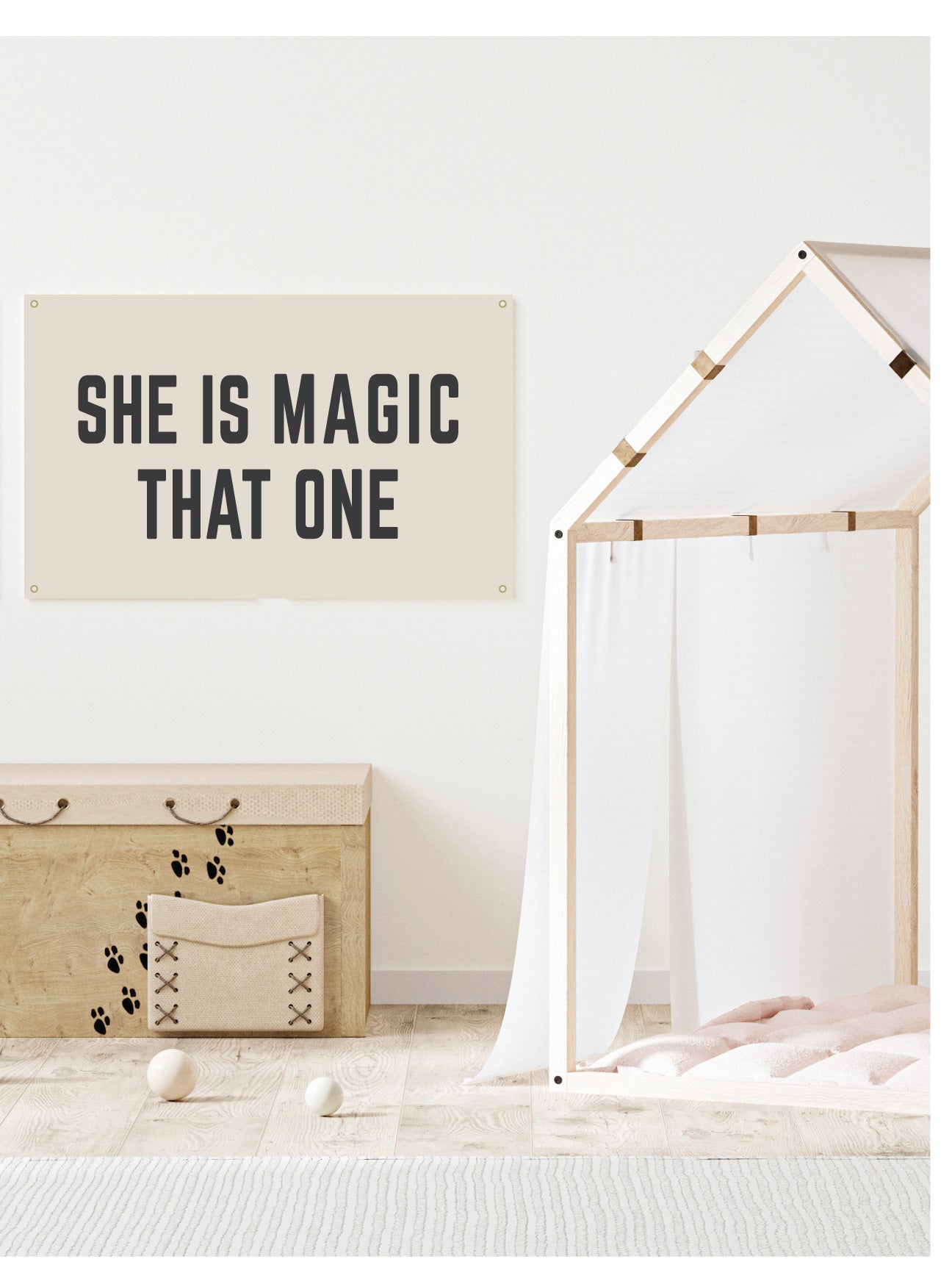 She Is Magic | Natural Canvas Tapestry