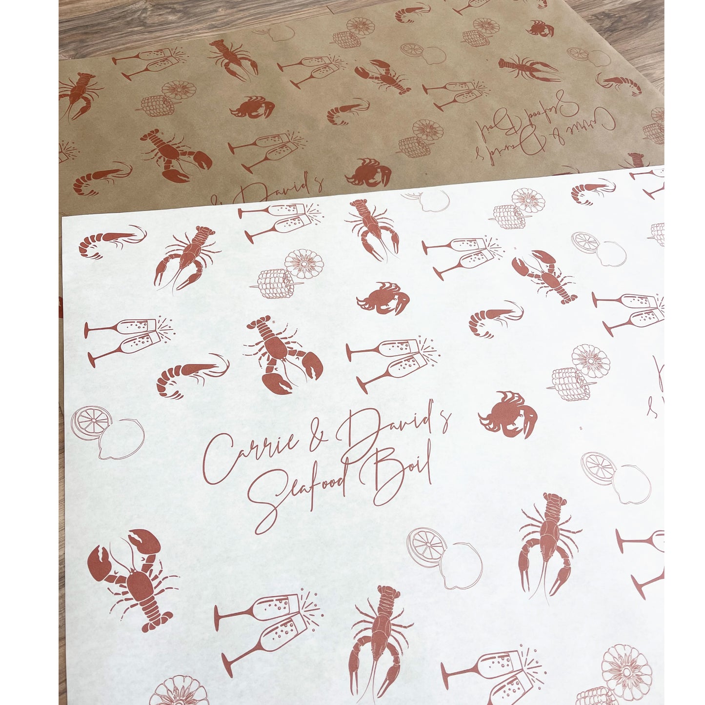 Personalized Seafood Boil Paper Table Runner
