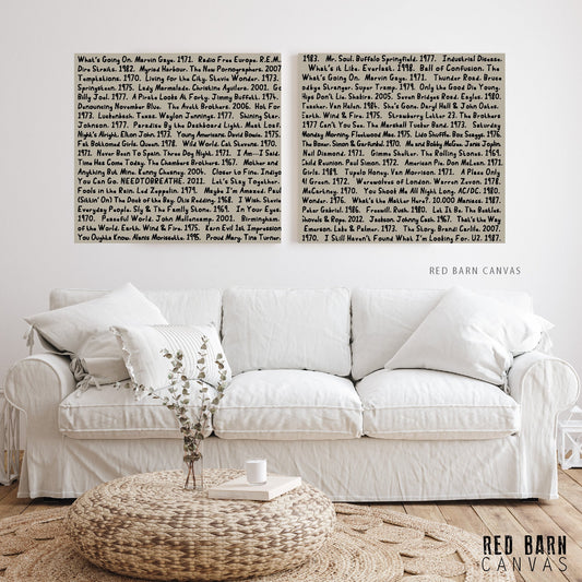 canvas wall art that features a favorite music playlist