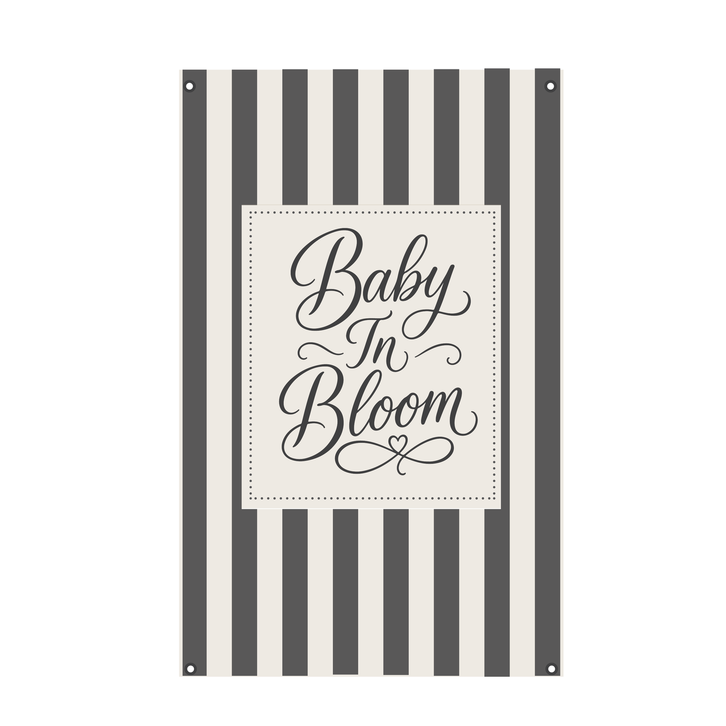 Baby In Bloom Stripped Canvas Banner