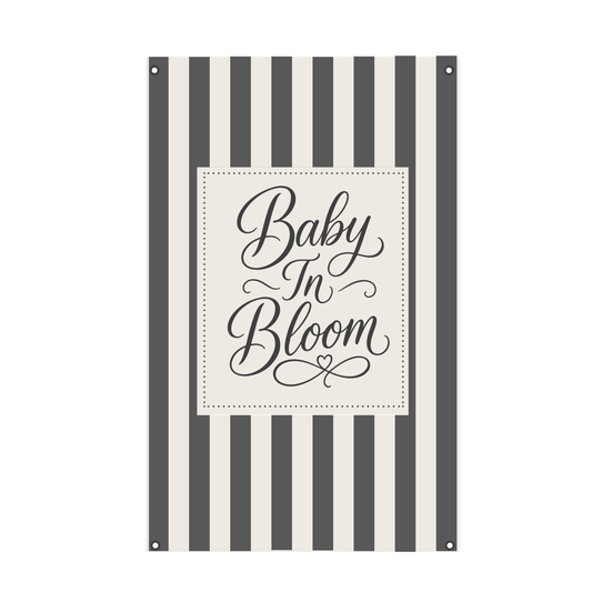 Baby In Bloom Stripped Canvas Banner