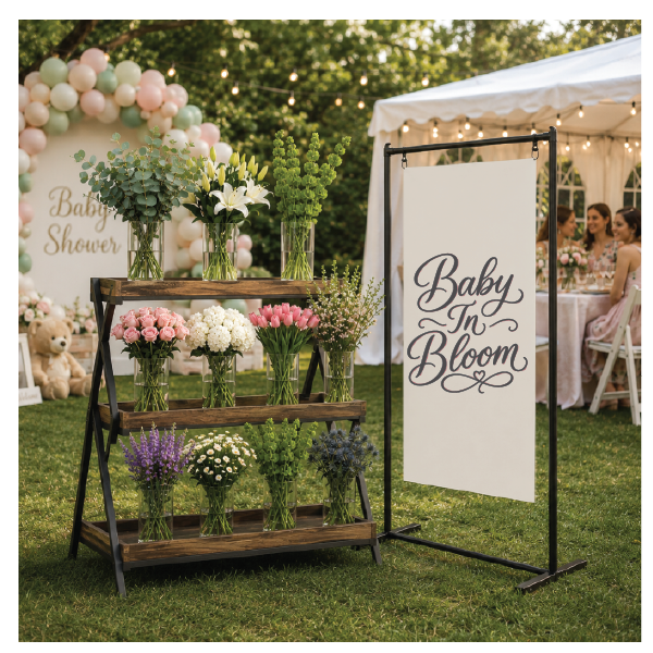 Baby In Bloom Canvas Banner