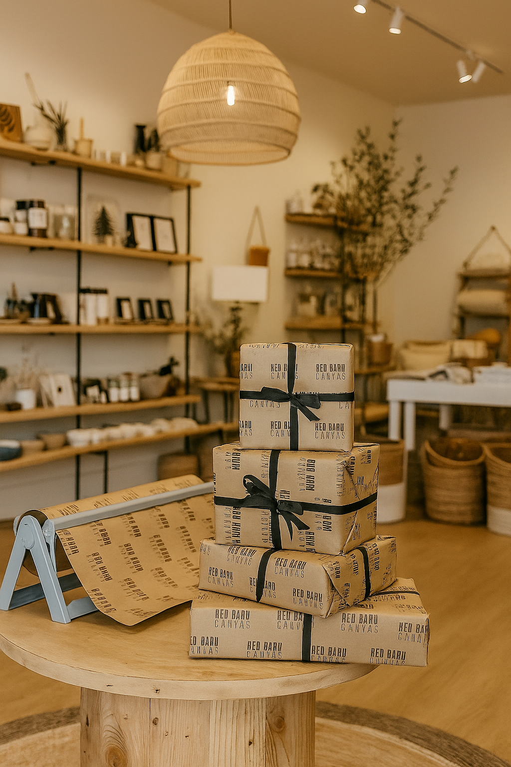 Custom Logo Kraft Paper Rolls – Perfect for Boutiques &amp; Retail Stores