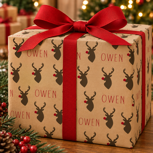 Personalized Christmas Paper | Rudolph Reindeer