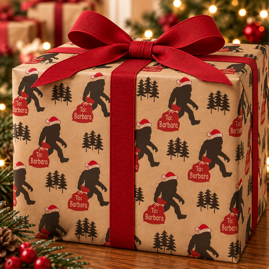 Personalized Christmas Paper | Big Foot Santa