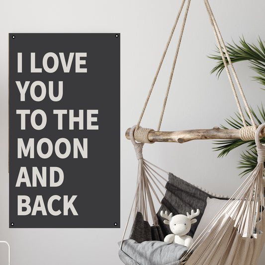 I Love You To The Moon | Natural Canvas Wall Hanging