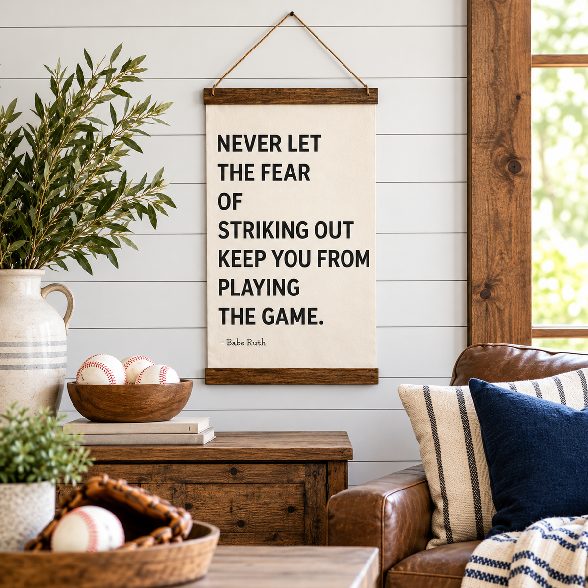 Baseball Canvas Banner  | Babe Ruth Quote