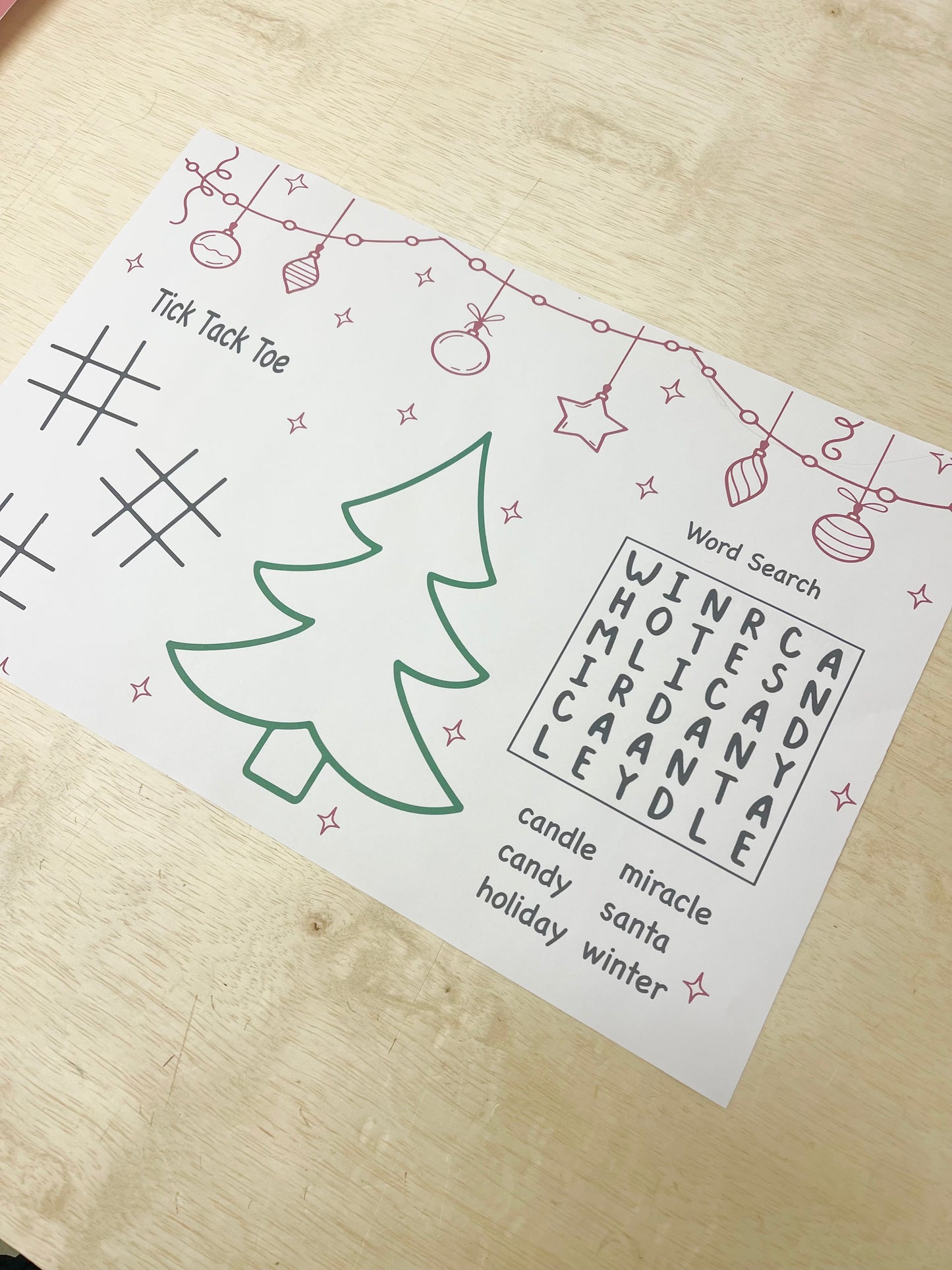 Christmas Coloring Activity | Placemats