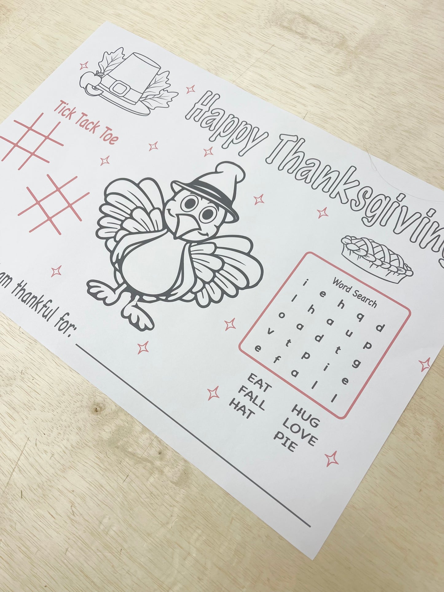 Thanksgiving Coloring Activity | Placemats