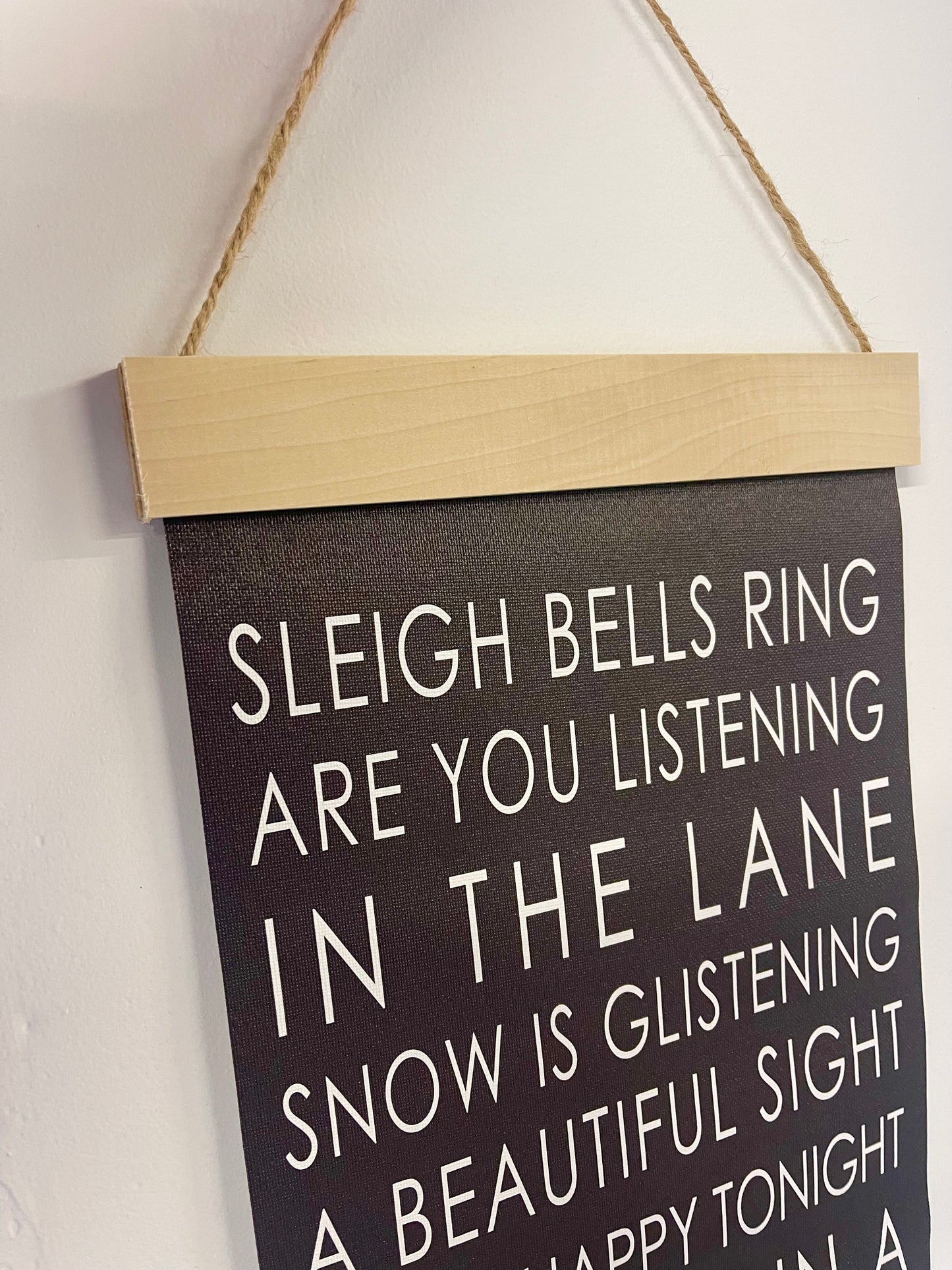 Winter Wonderland Canvas Hanging Banner, Holiday Wall Art