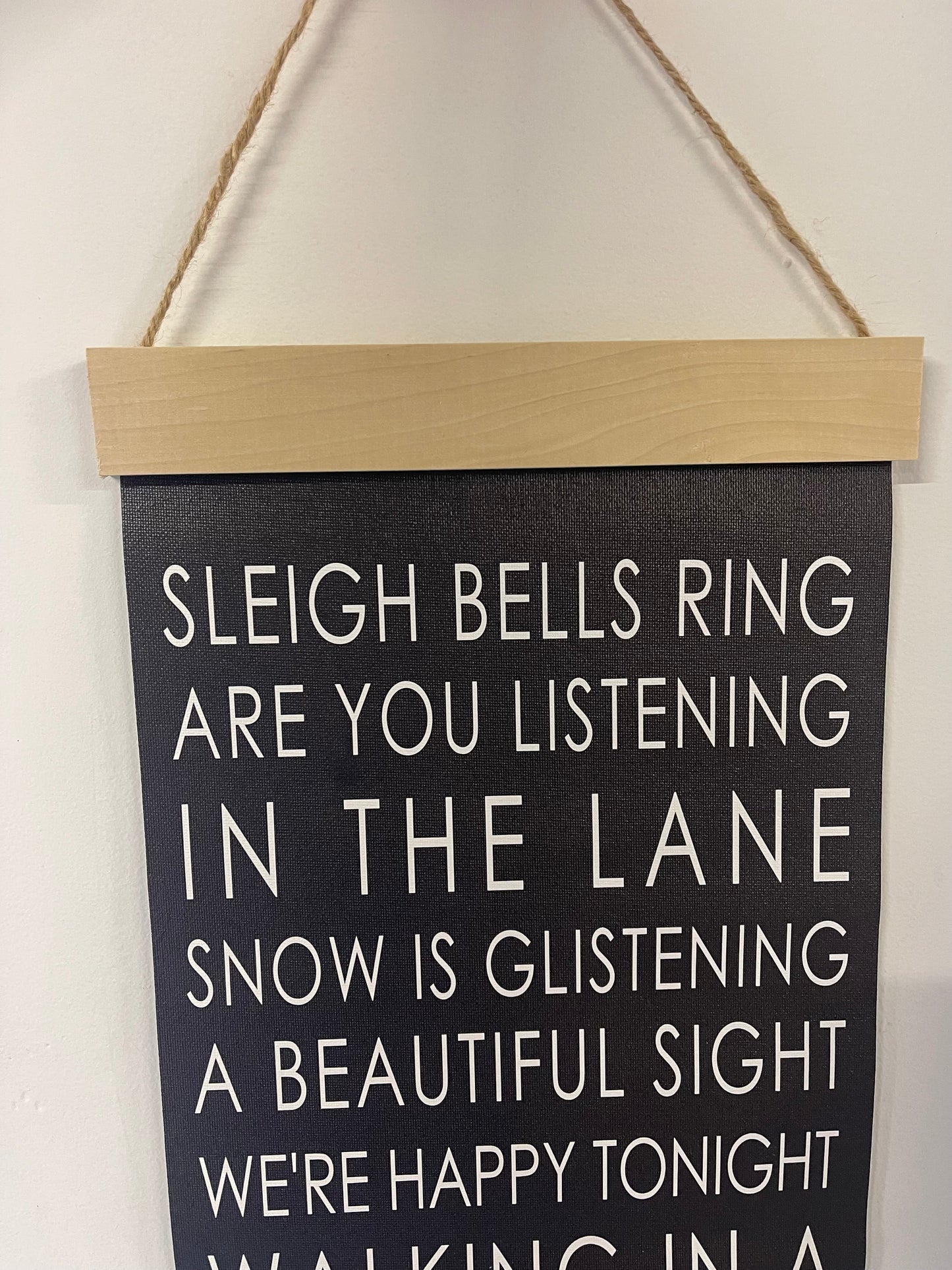 Winter Wonderland Canvas Hanging Banner, Holiday Wall Art