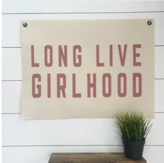 Long Live Girlhood | Natural Canvas Tapestry
