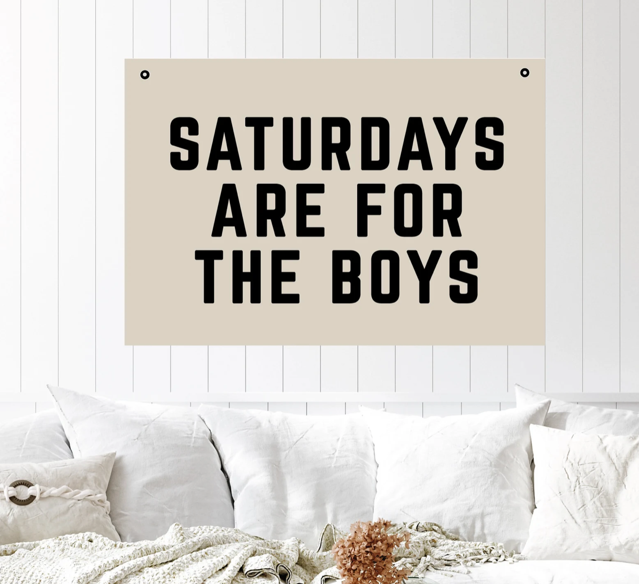 Saturdays Are For The Boys | Natural Canvas Tapestry