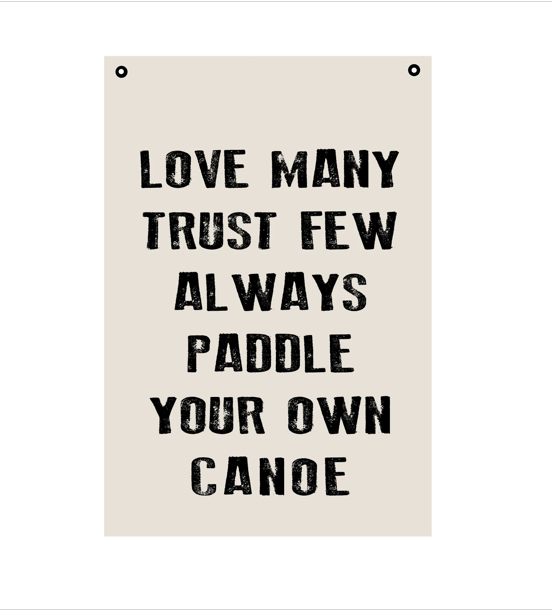 Paddle Your Own Canoe | Natural Canvas Wall Hanging