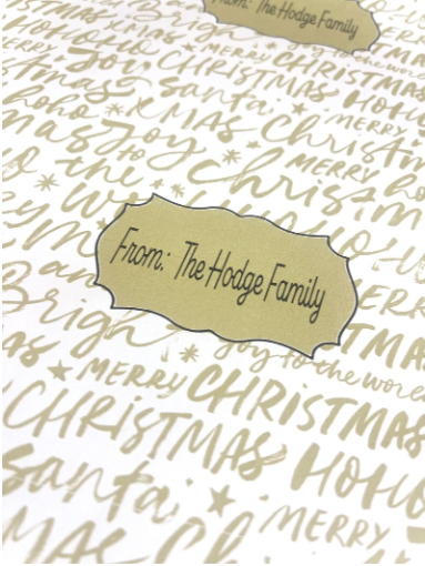 Personalized Christmas Paper | Golden Christmas Script