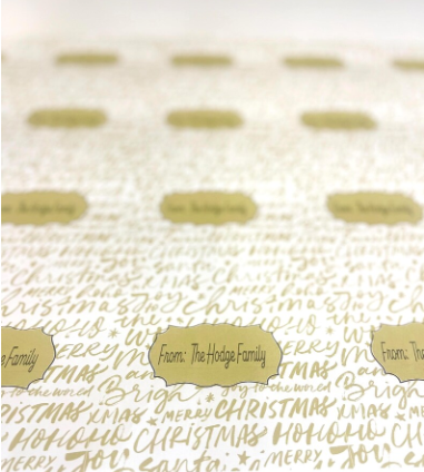 Personalized Christmas Paper | Golden Christmas Script