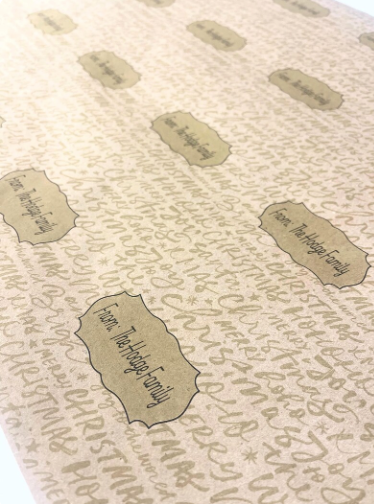 Personalized Christmas Paper | Golden Christmas Script