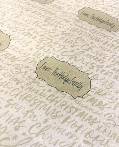 Personalized Christmas Paper | Golden Christmas Script