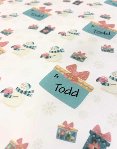 Personalized Christmas Paper | Snowman Gift Boxes