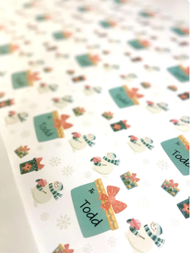 Personalized Christmas Paper | Snowman Gift Boxes