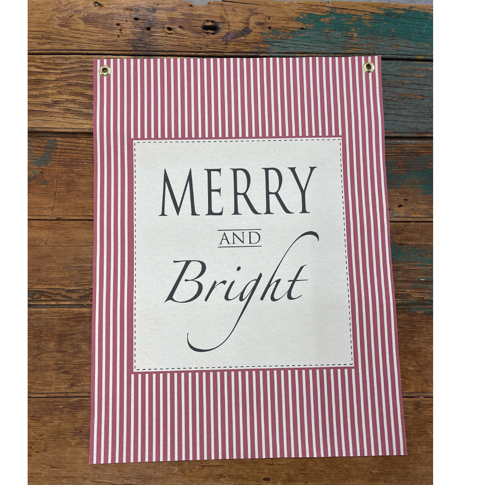 Merry And Bright,  Christmas Canvas Banner