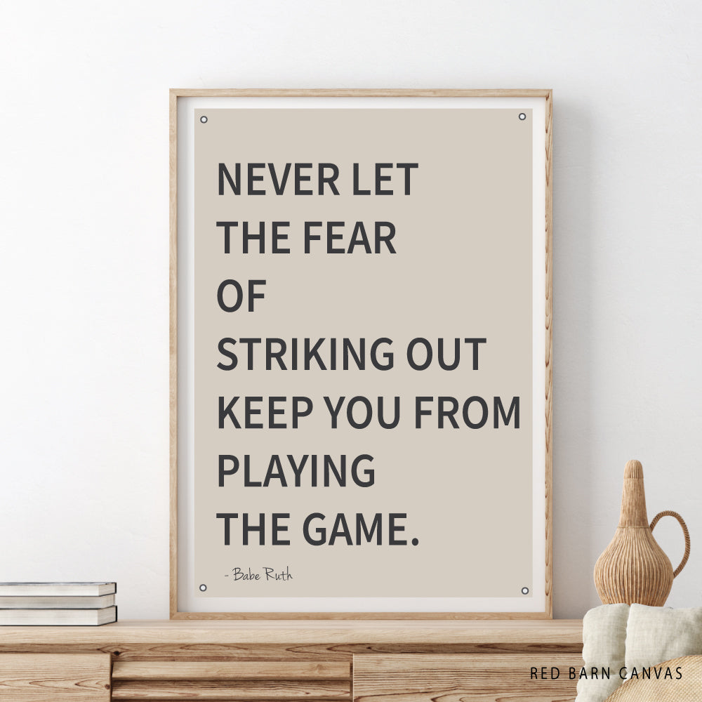 Babe Ruth Never Let | Natural Canvas Wall Hanging