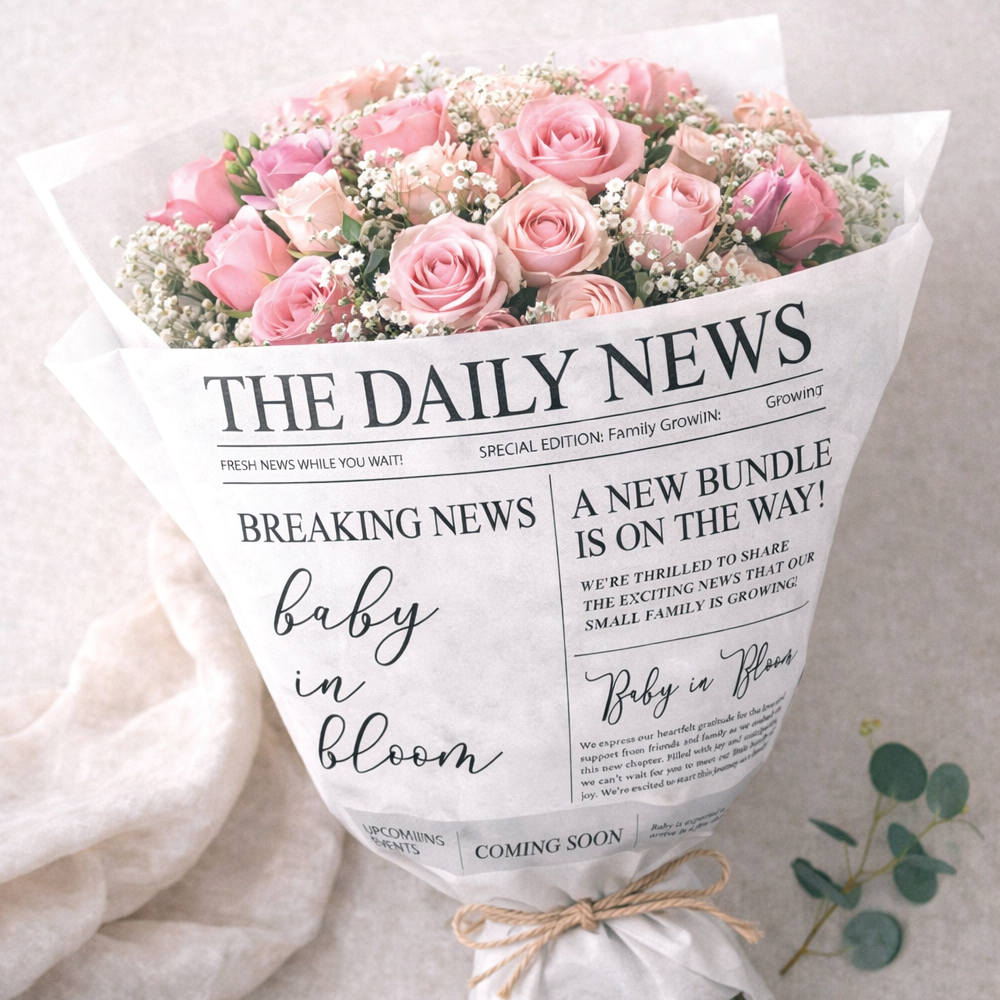 Newspaper Baby in Bloom | 25 Flower Bouquet Wraps