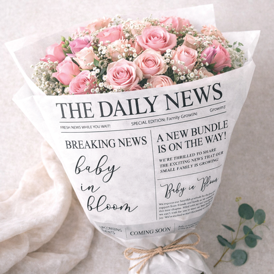Newspaper Baby in Bloom | 25 Flower Bar Bouquet Wraps