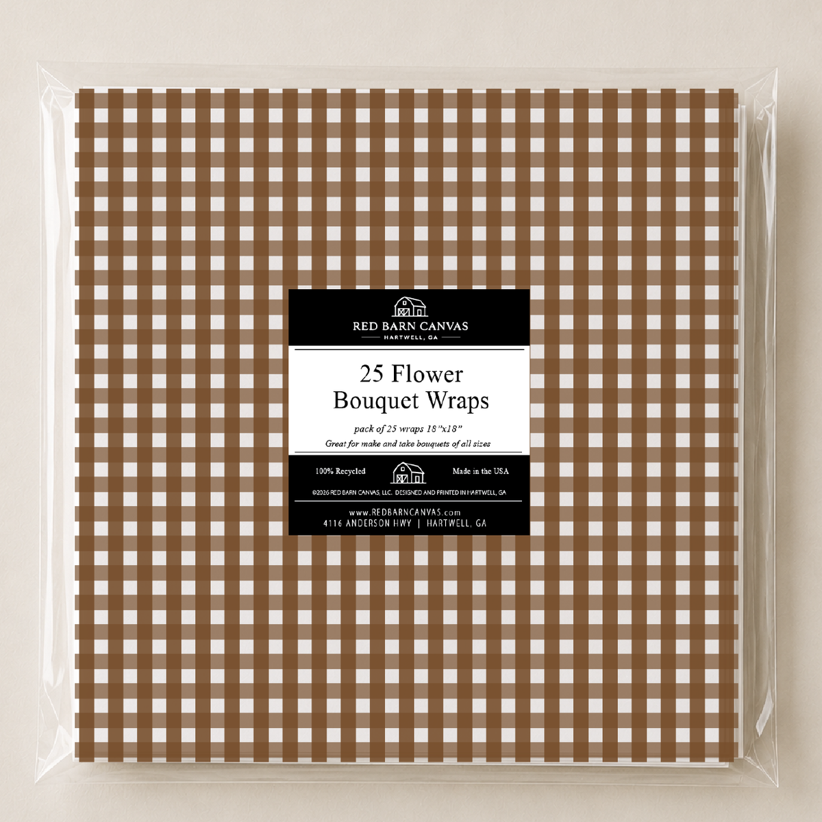 Autumn Gingham  | 25 Flower Bar Bouquet Wraps