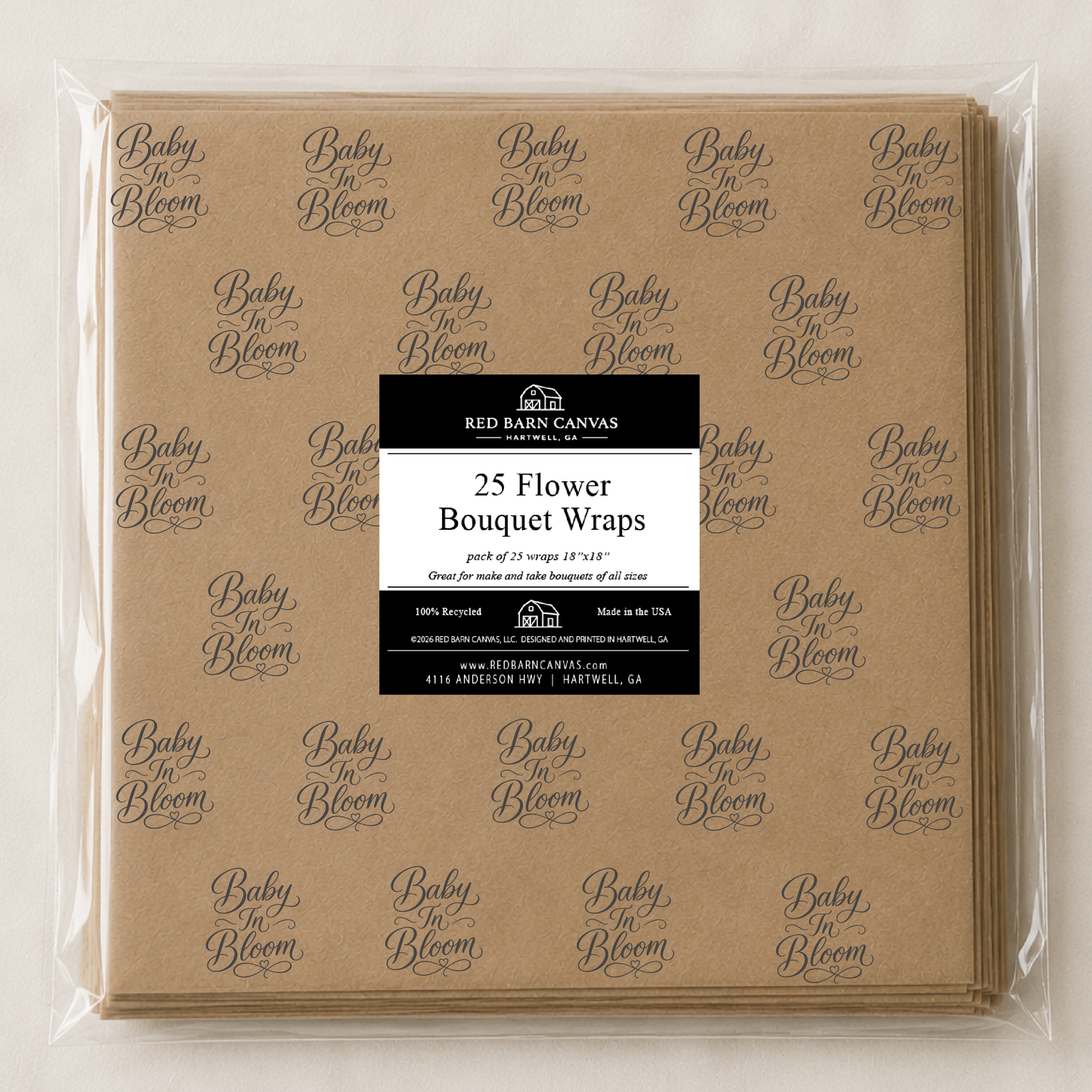 Baby In Bloom Script Flower Bouquet Wraps