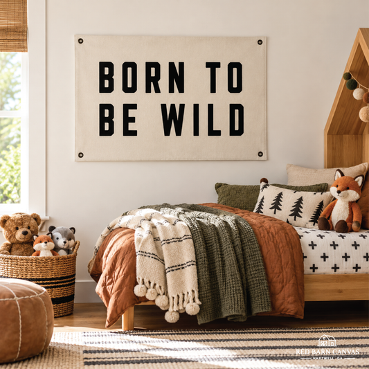 Born To Be Wild | Natural Canvas Tapestry