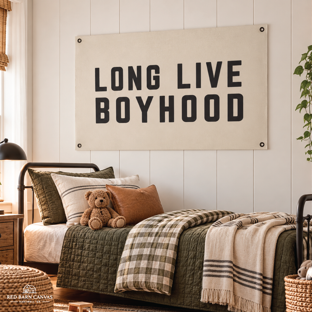 Long Live Boyhood | Natural Canvas Tapestry