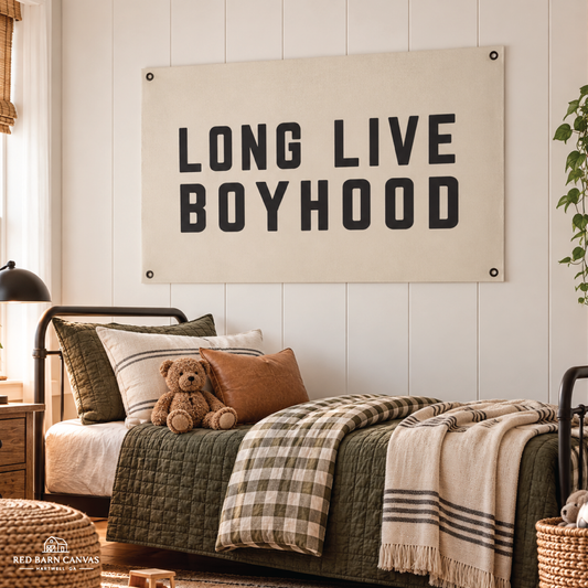 Long Live Boyhood | Natural Canvas Tapestry