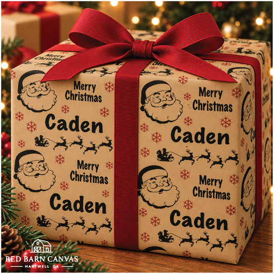 Personalized Christmas Paper | Vintage Santa
