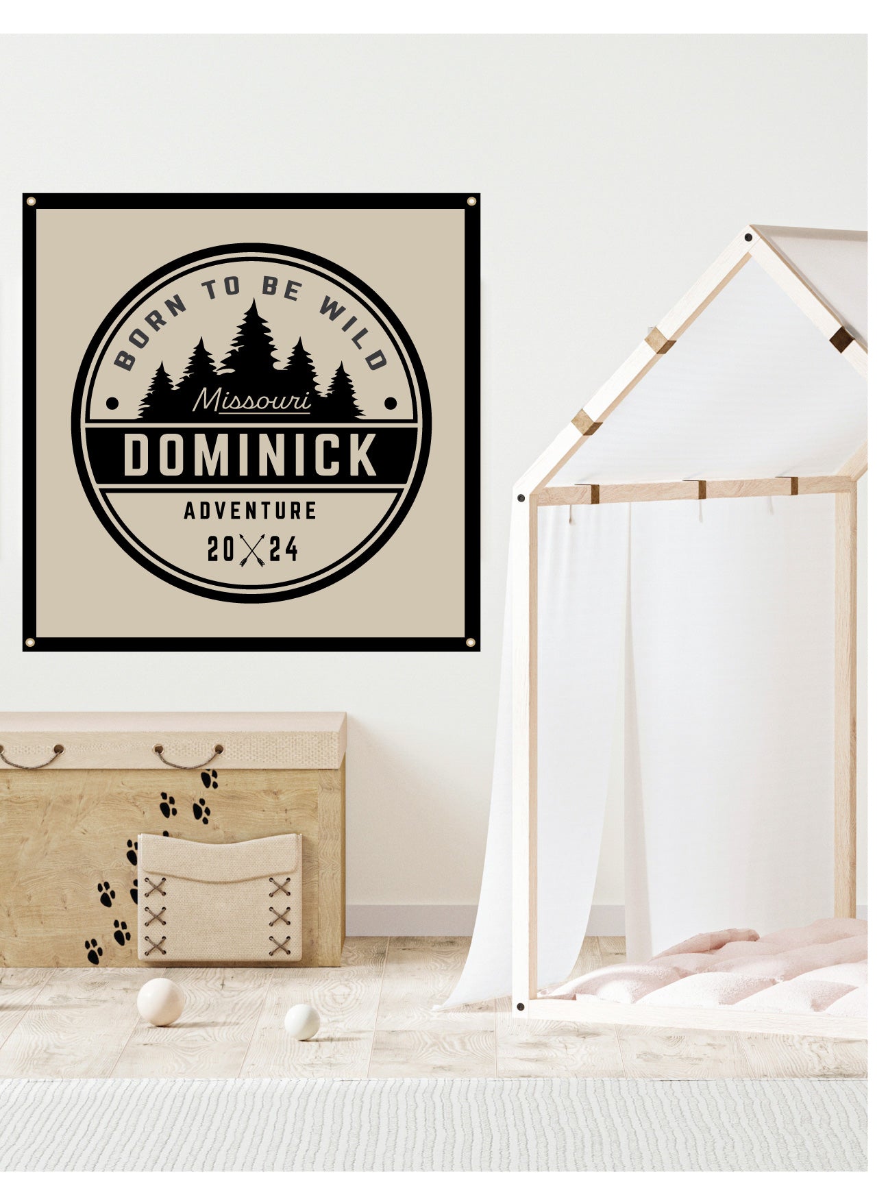 Born To Be Wild Camp, Personalized Canvas Flag Banner