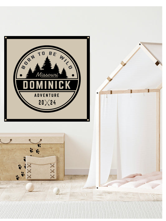 Born To Be Wild Camp, Personalized Canvas Flag Banner