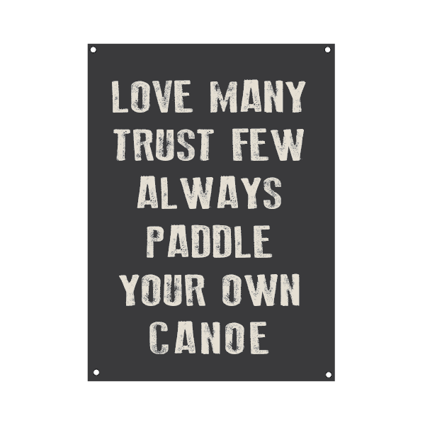 Paddle Your Own Canoe | Natural Canvas Wall Hanging