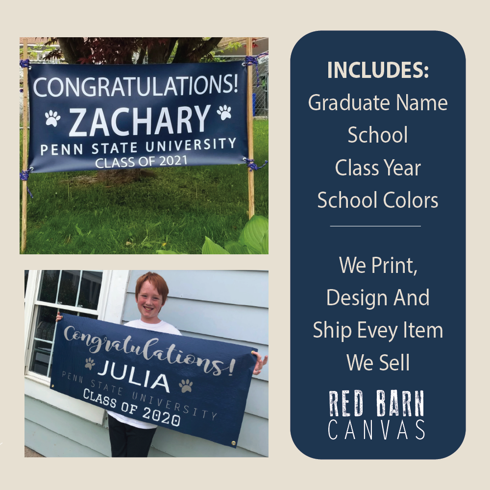 Personalized Graduation Vinyl Banner | College, High School or Elementary